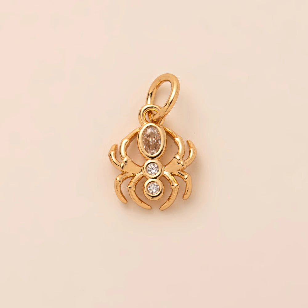 Minimalist Elegant Plated Brass Heart Butterfly Animal Floral Charm Bar for Cable Chain Necklace DIY Accessories