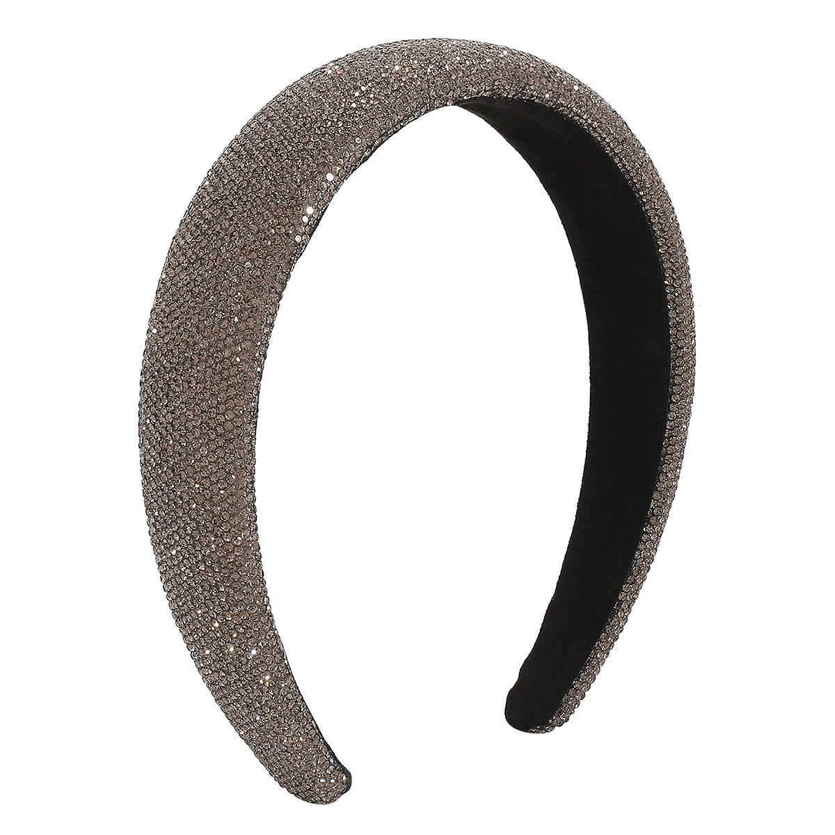 Cerchietto Geometrico con Strass "Sweet-Edgy" per Donna con Base Spessa in Spugna e Design Scintillante di Ispirazione Vintage