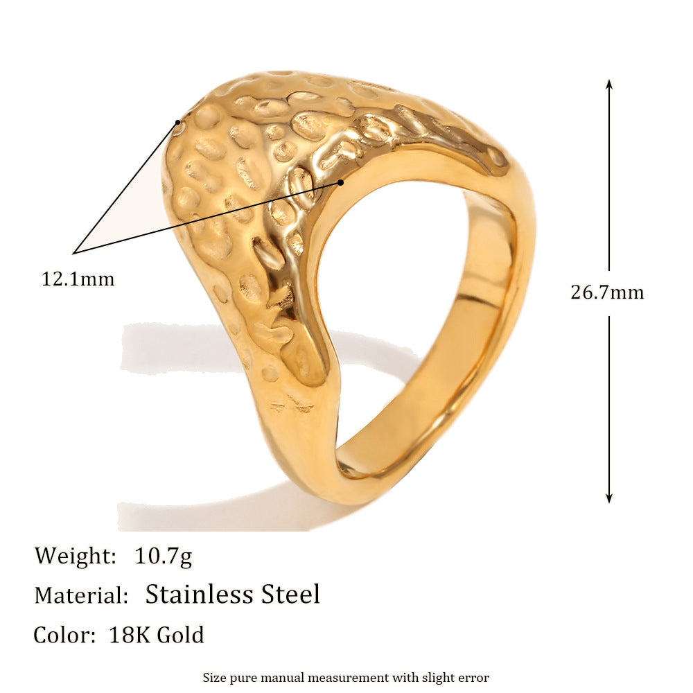 Anello Minimalista Creativo a Forma di Fragola in Acciaio Inossidabile Placcato Oro 18K da Donna