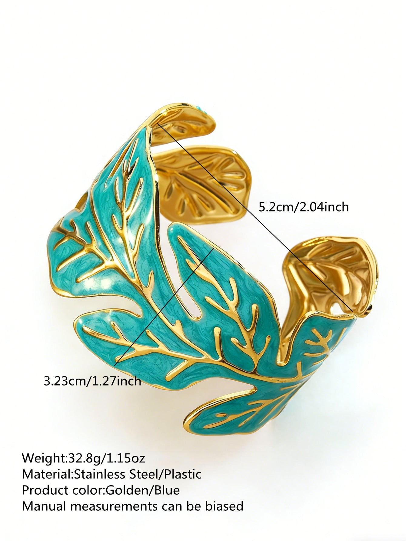 Elegante Pulsera Abierta de Lujo Floral con Esmalte de Aceite de Acero Inoxidable y Titanio con Cereza