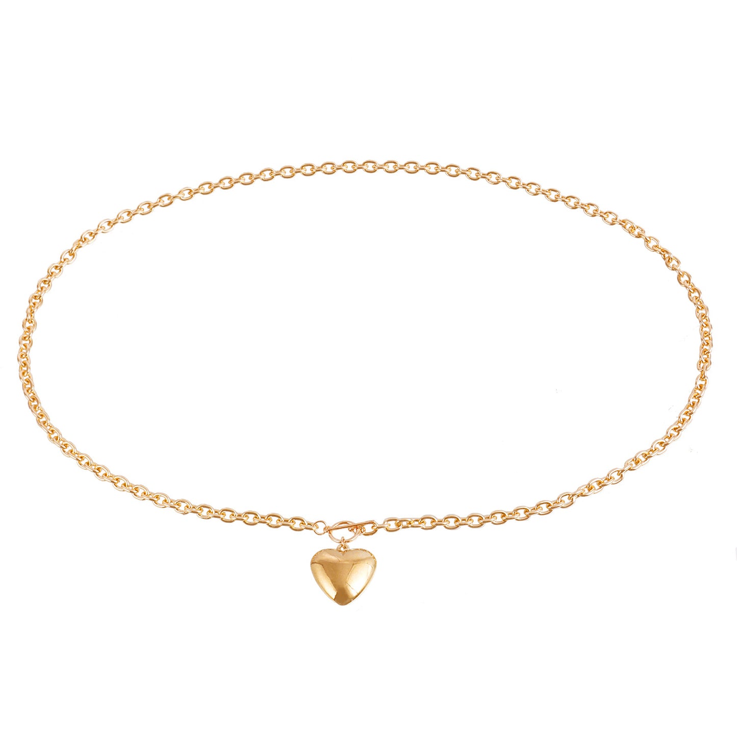 Casual Punk Alloy Heart Pendant Waist Chain for Women