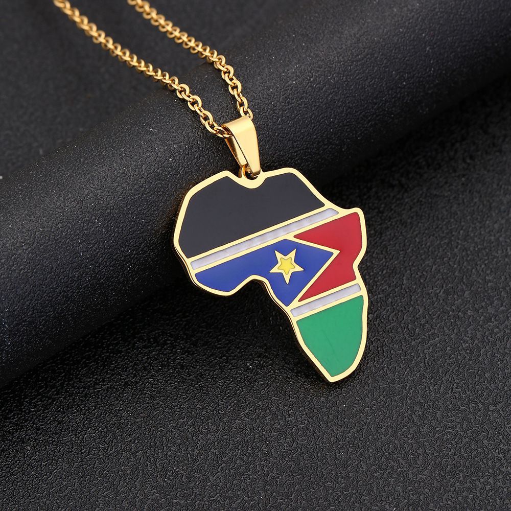 Collana con ciondolo geometrico in acciaio inossidabile con finitura placcata per donna e uomo, catena O alla moda casual per maglione