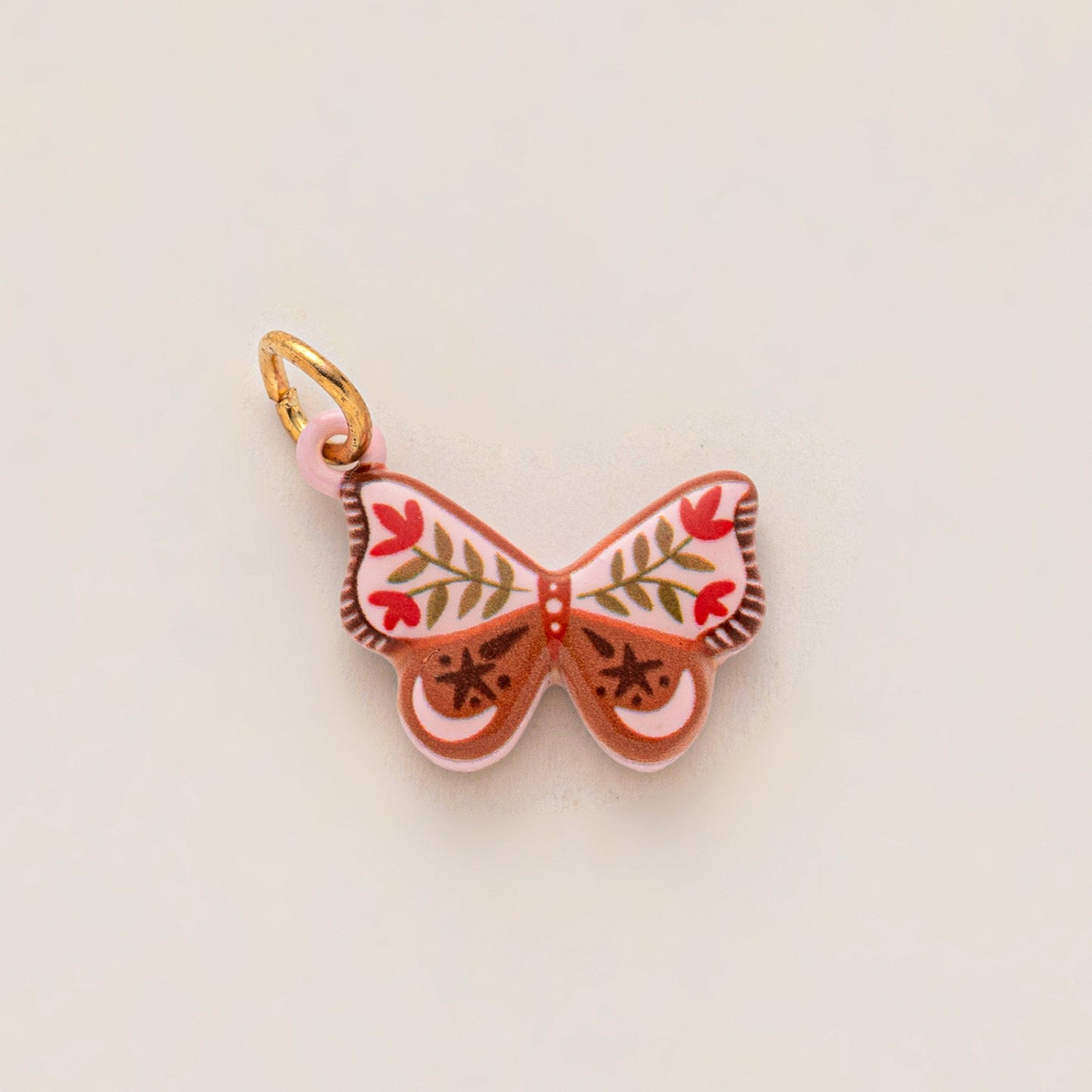 Vintage Artistic Hand-Painted Floral Animal Geometric Cartoon Brass Pendant Necklace