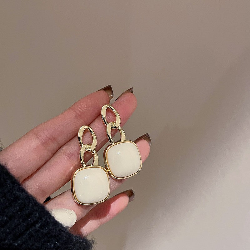 Vintage Floral Round Geometric Dangle Earrings with Silver-Plated Iron Base and 925 Sterling Silver Posts for Women