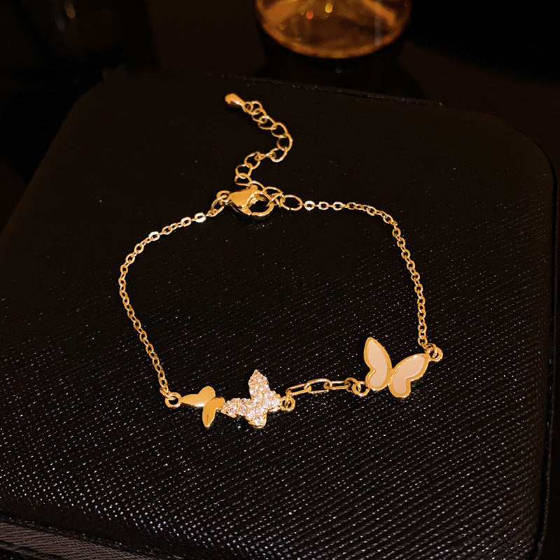 Luxury Elegant Geometric Alloy Plated Bracelet with Cubic Zirconia for Women