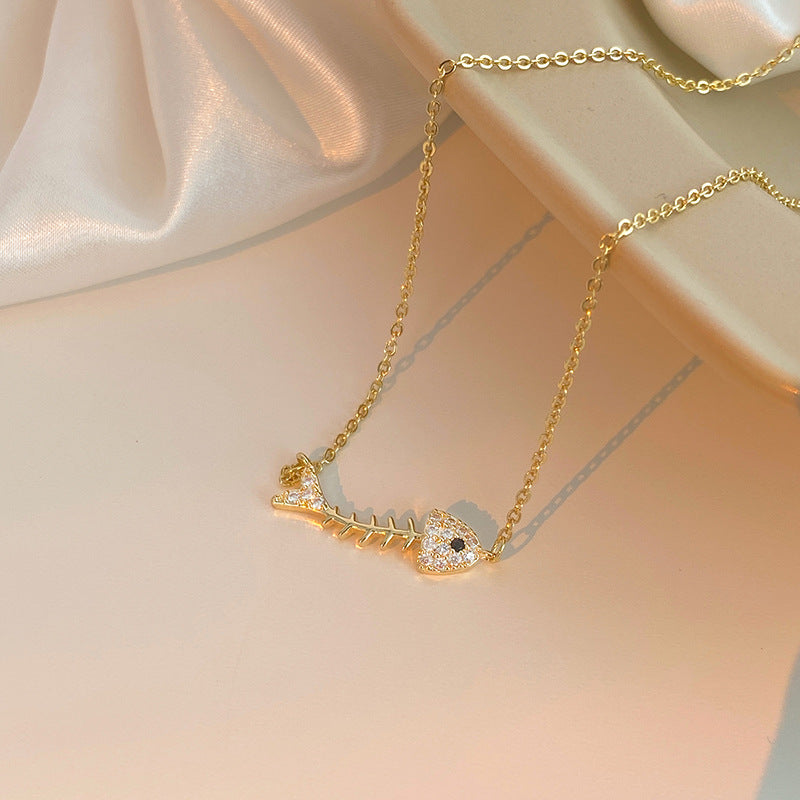 Collana Originale da Donna con Catena a Serpente in Acciaio al Titanio Geometrico e Intarsi in Strass