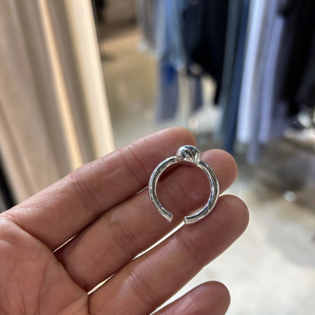 Minimalist Sweet 925 Sterling Silver Plated Round Geometric Ring for Women