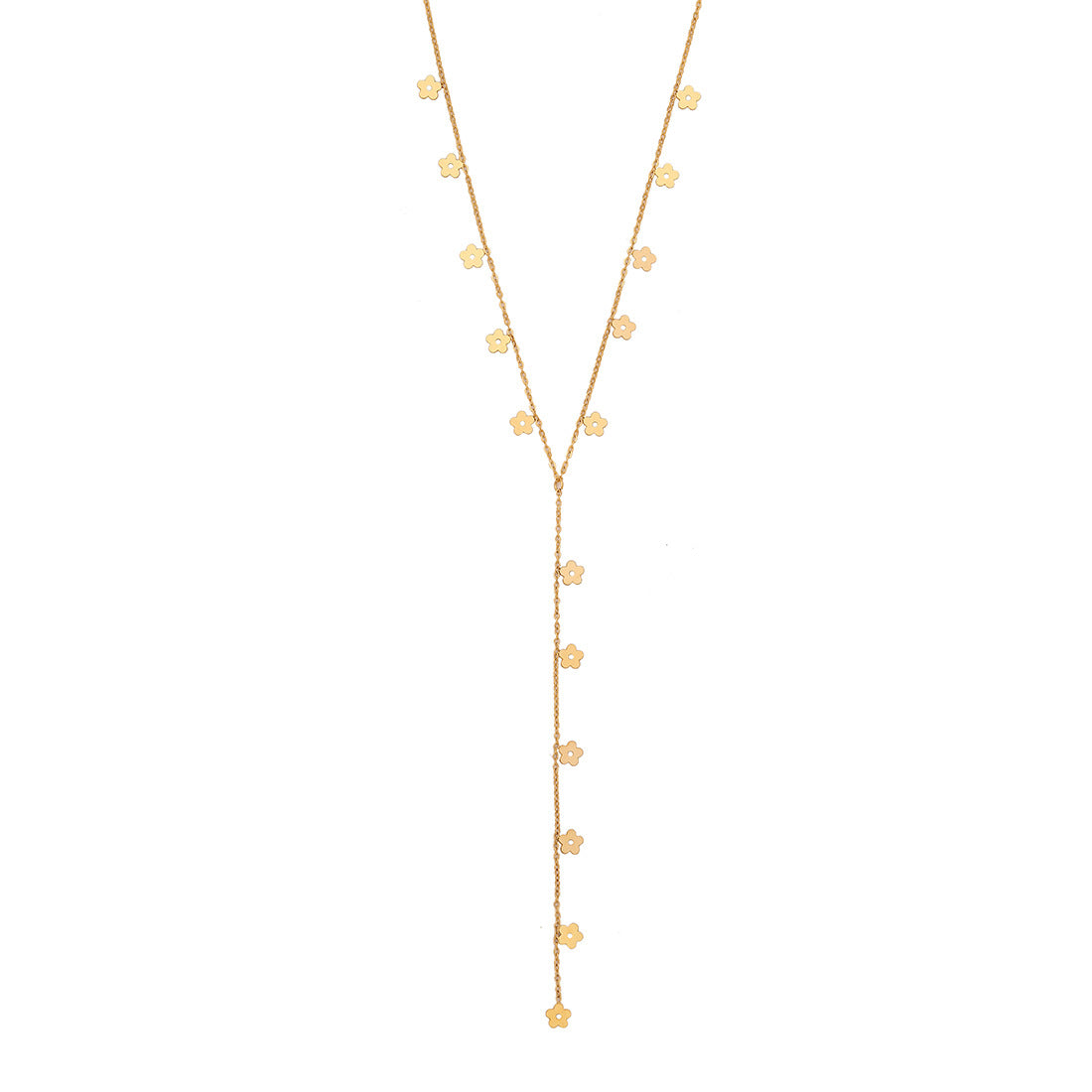 Fashion OL Heart-Shaped Y-Necklace in Stainless Steel with Plated Finish for Women