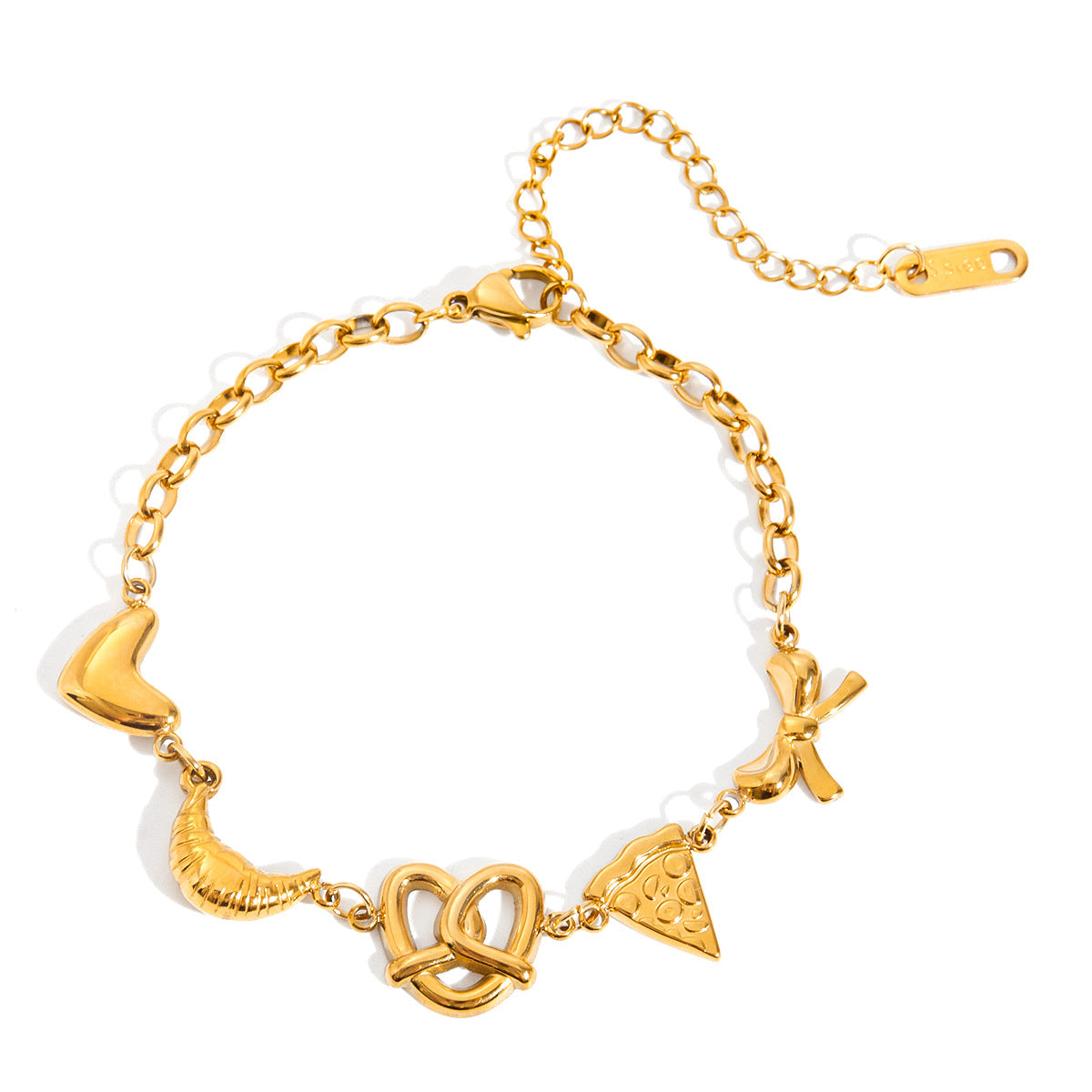 Bracciale Minimalista a Cuore in Acciaio Inossidabile con Finitura Placcata per Donna, Gioielli di Lusso Leggeri