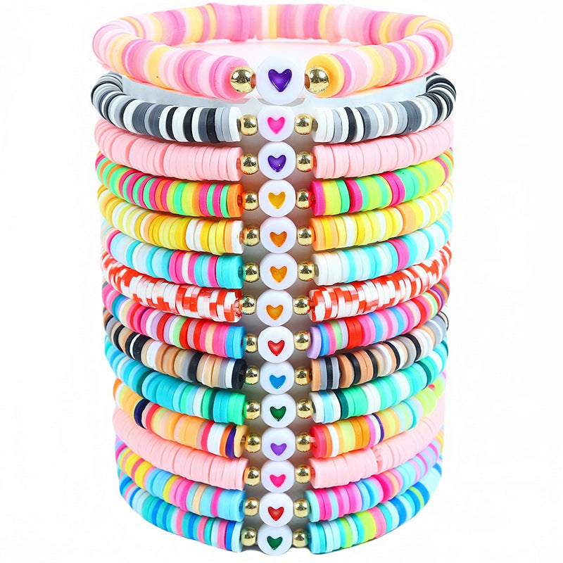 Bohemian Minimalist Heart Resin Bracelet Unisex Friendship Jewelry