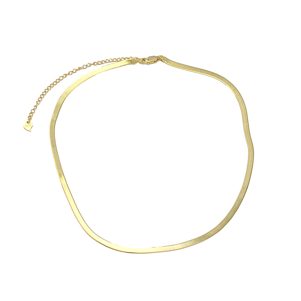 Minimalist Geometric Pendant Necklace for Women and Men in 925 Sterling Silver with Plated Finish on Snake Chain