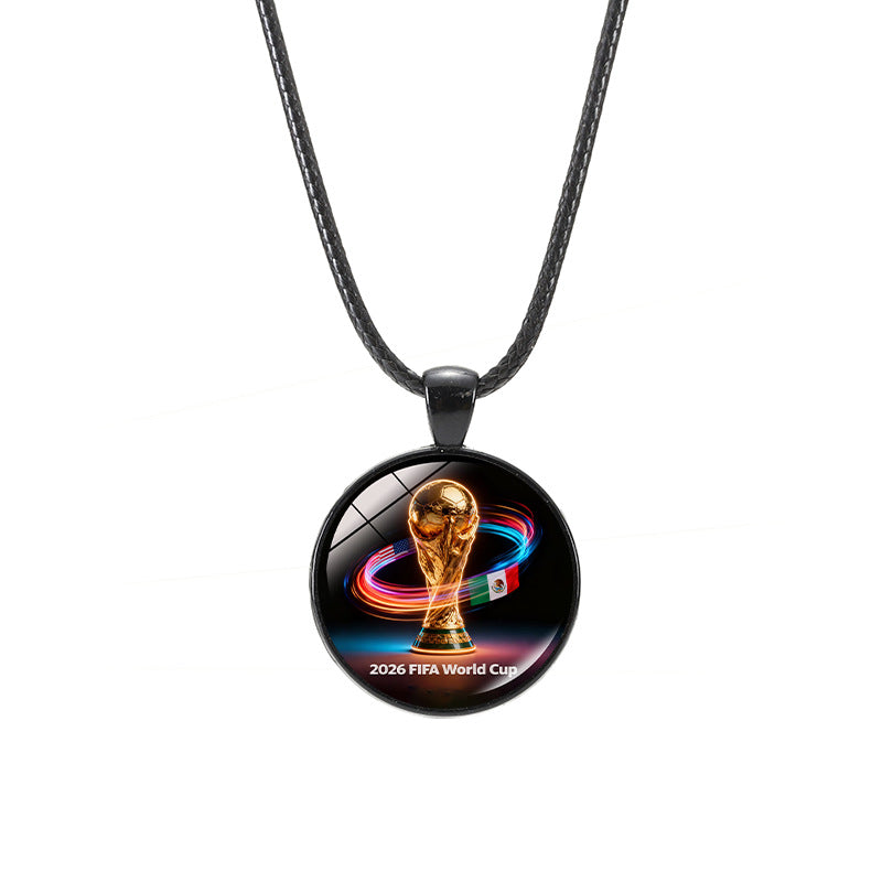 Sporty Geometric Crystal Alloy Pendant Necklace Unisex Casual Leather Cord