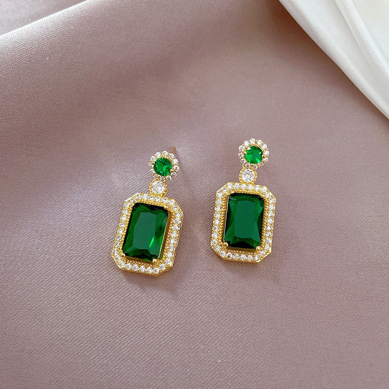 Geometric Stud Earrings for Women with Plated Copper Design, Elegant Long Tassel Drop Earrings, Sweet Style Jewelry