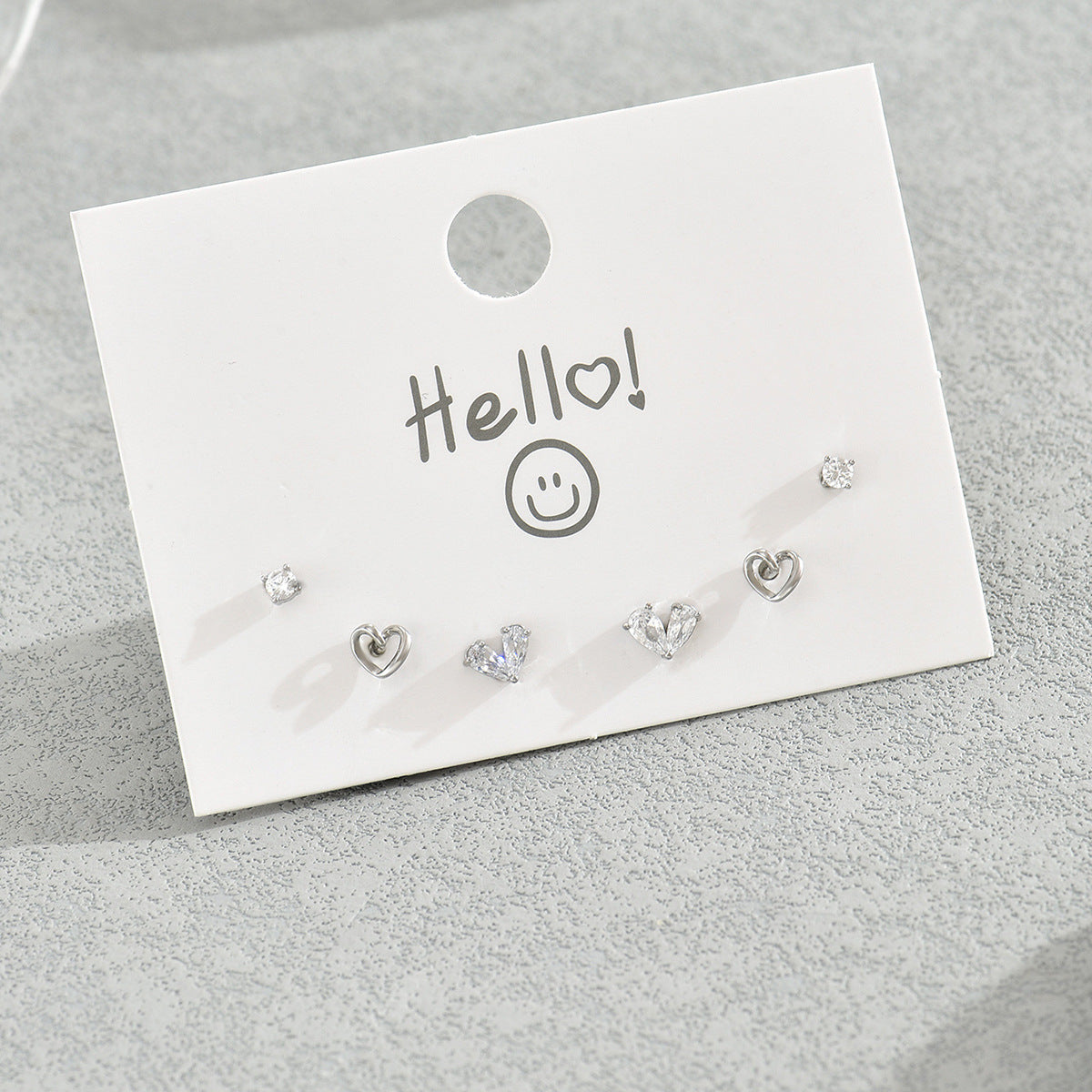 Pendientes de tuerca minimalistas de cobre con incrustaciones de circonita para mujer, conjunto de joyas versátiles para el día a día