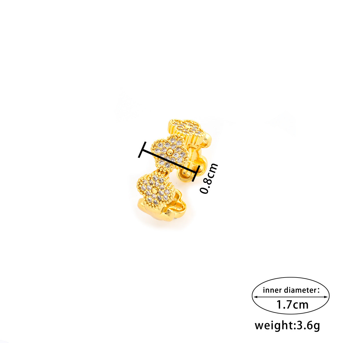 Minimalist Clover-Shaped Copper Ring with Zircon Inlay for Women Adjustable Opening Design Luxury Fashion Accessory