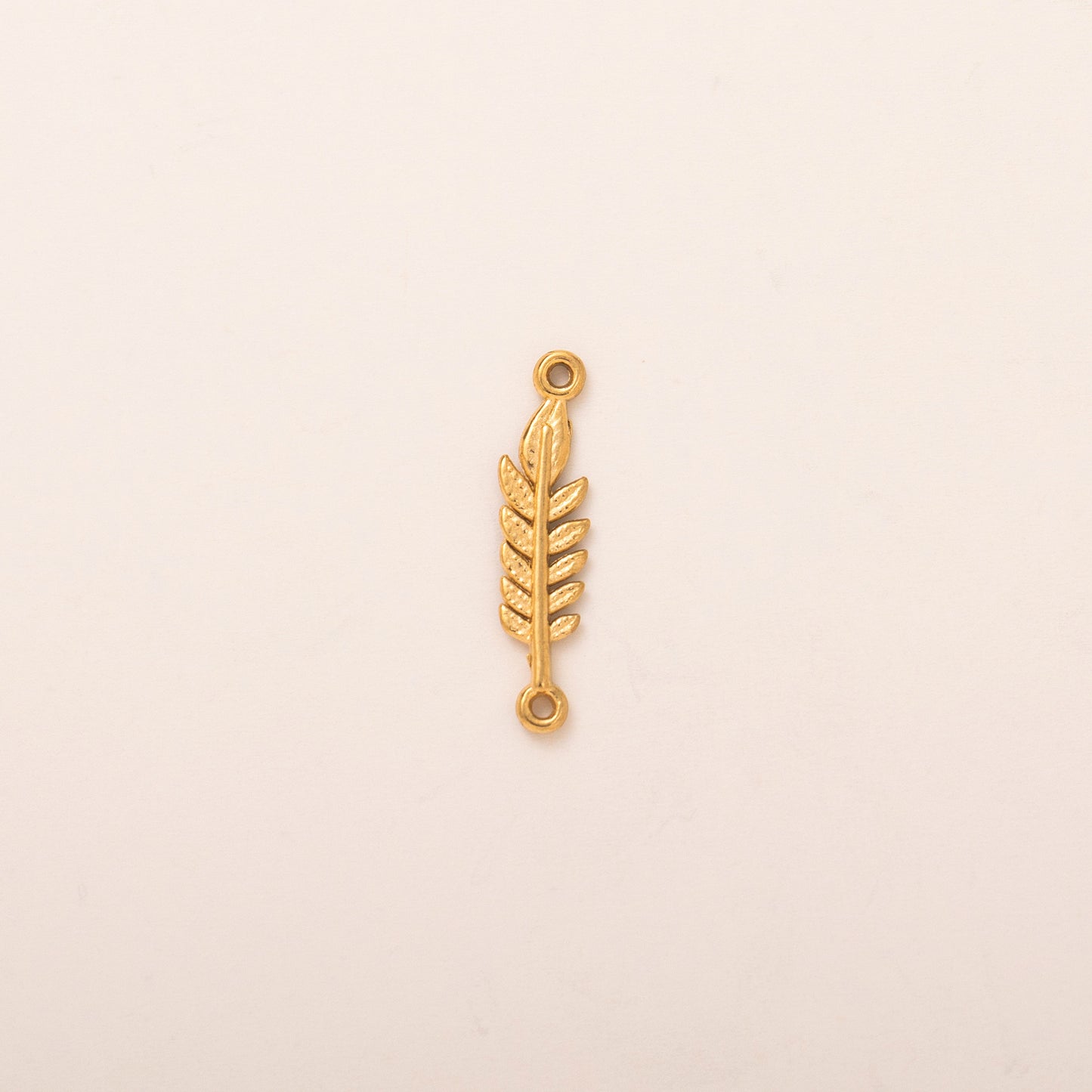 Vintage 18K Gold Plated Stainless Steel Plant Pendant Charm Bar with Adjustable Chain
