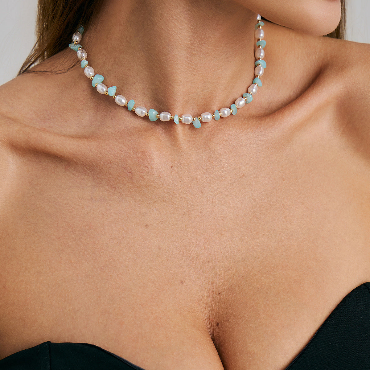 Collar de Perlas de Imitación de Forma Geométrica Irregular Inspirado en el Estilo Boho para Mujer