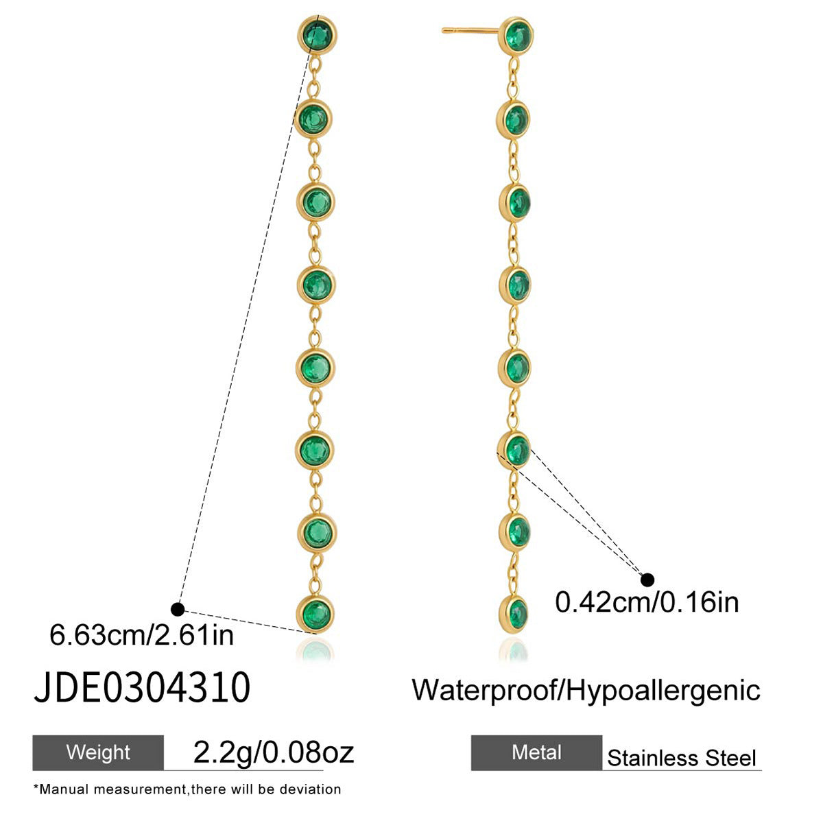 Elegant Geometric Stainless Steel Plated Cubic Zirconia Tassel Earrings for Women
