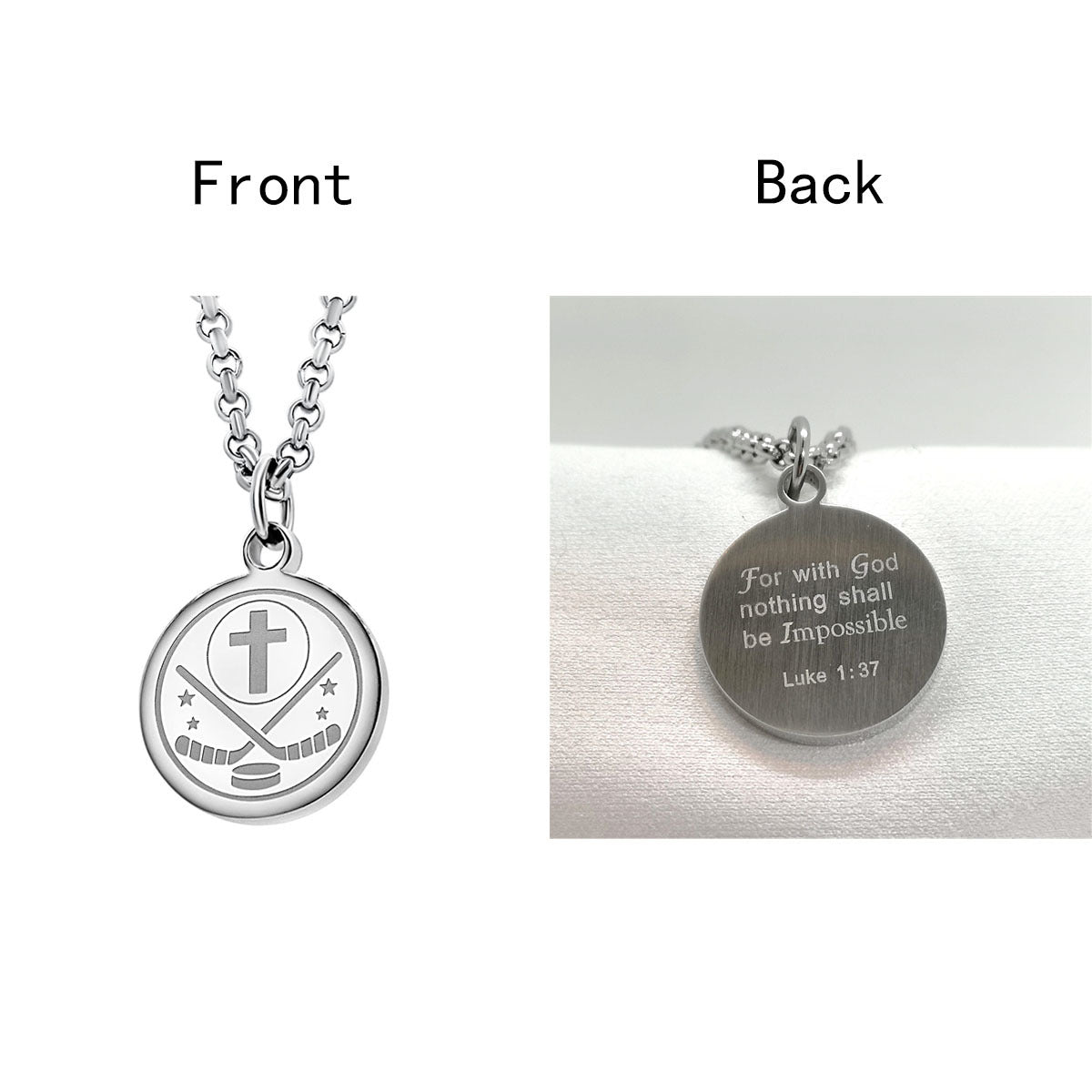 Collana girocollo da donna con ciondolo rotondo geometrico minimalista in acciaio al titanio con finitura lucida e catena a O