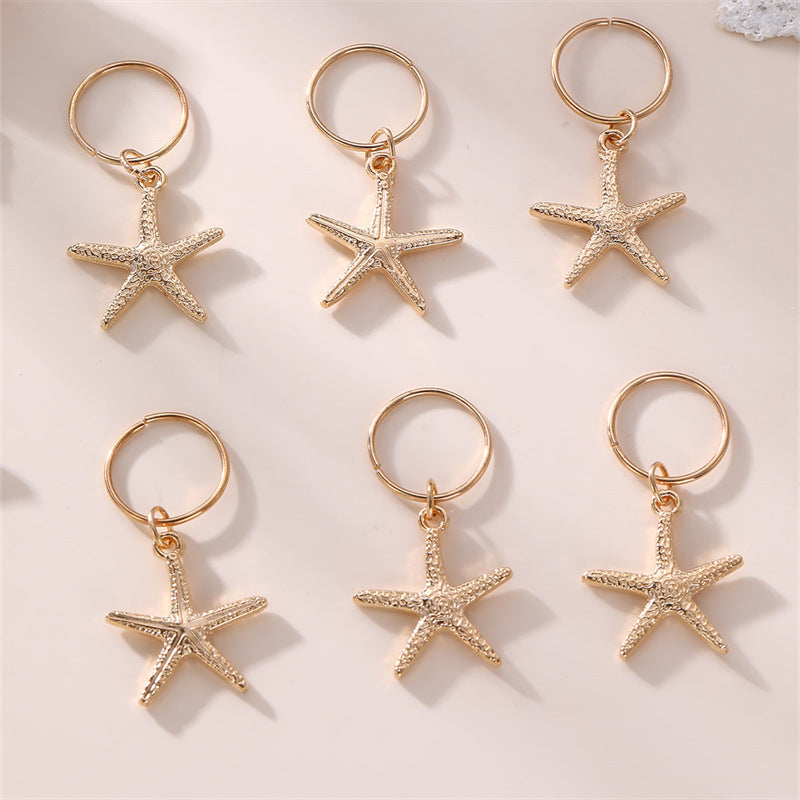 Minimalist Geometric Seashell Hair Comb Set for Kids with Gold-Plated Metal Finish