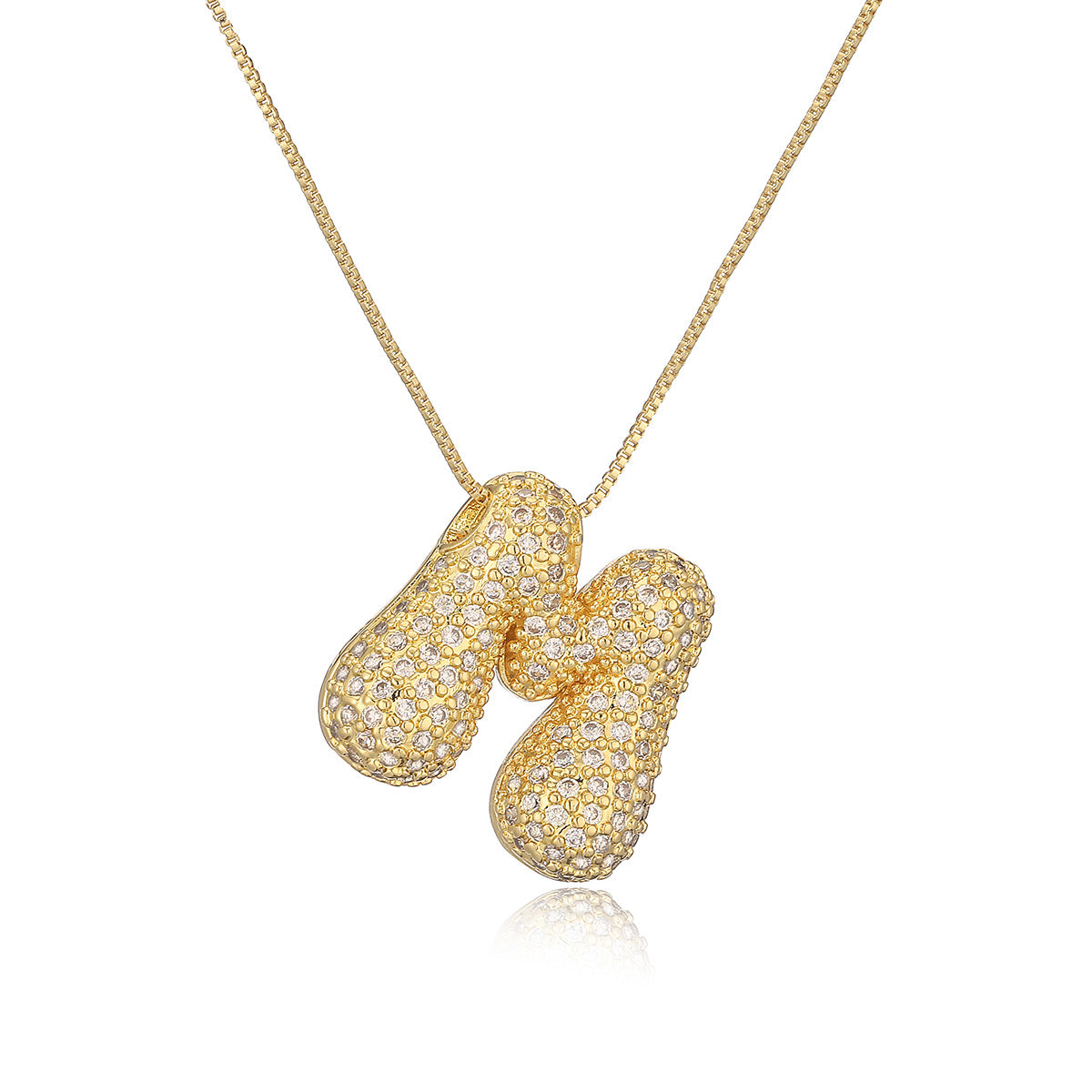 Collana a forma di lettera minimalista in rame placcato oro vero da donna