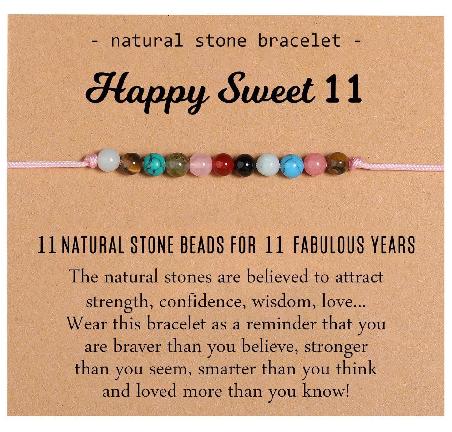 Sweet Geometric Natural Crystal Beaded Bracelet for Women
