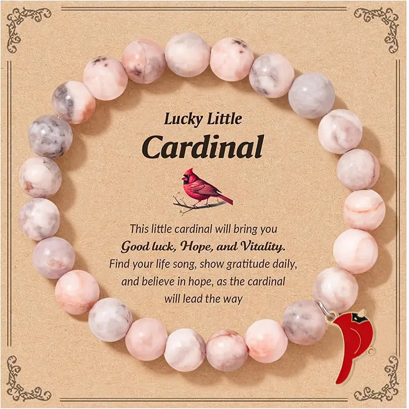 Unisex Heart Natural Stone Beaded Bracelet
