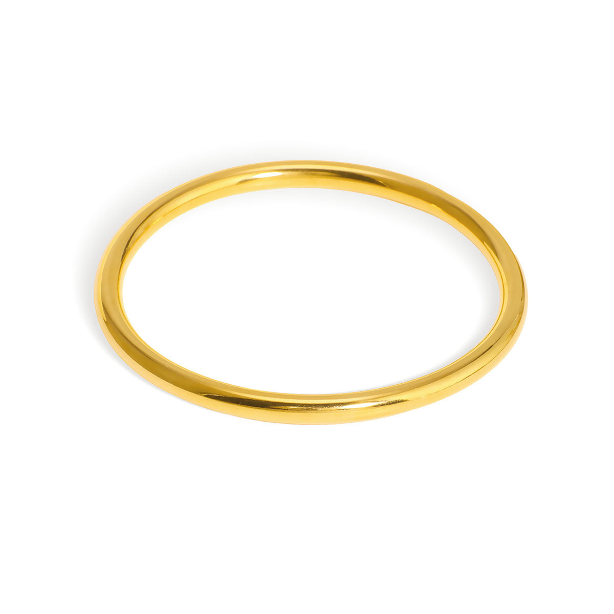 Bracciale Rotondo Minimalista Vintage in Acciaio al Titanio Massiccio da Donna con Placcatura in Oro 18K