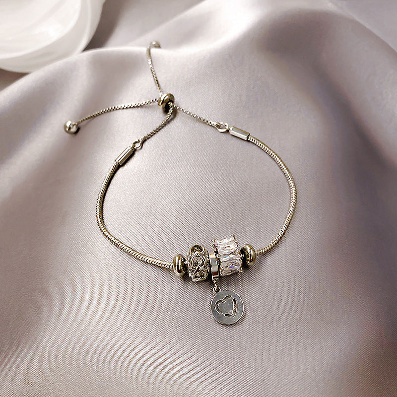 Luxury Elegant Geometric Alloy Plated Bracelet with Cubic Zirconia for Women