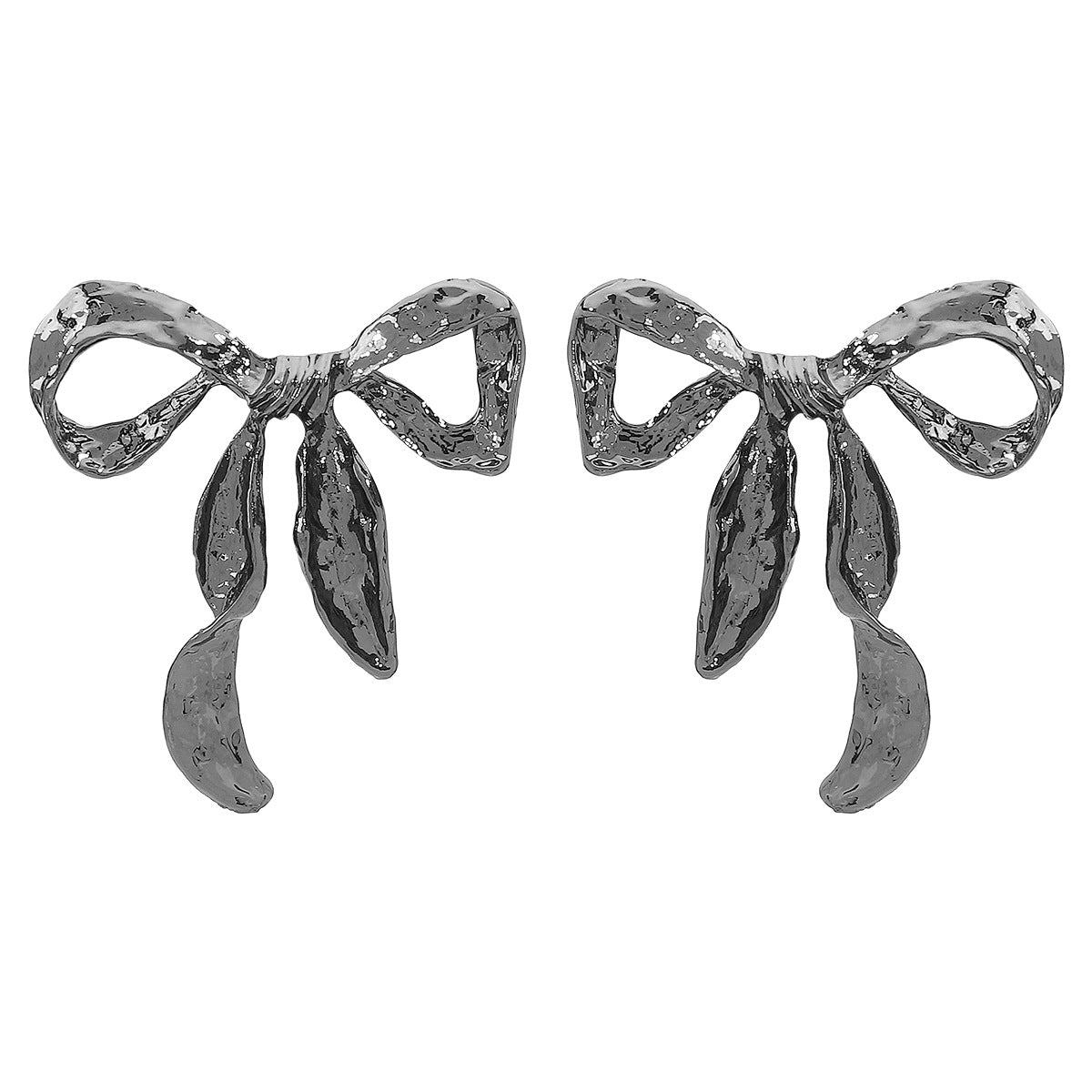 Pendientes Minimalistas de Aleación con Forma de Lazo para Mujer con Acabado Galvanizado