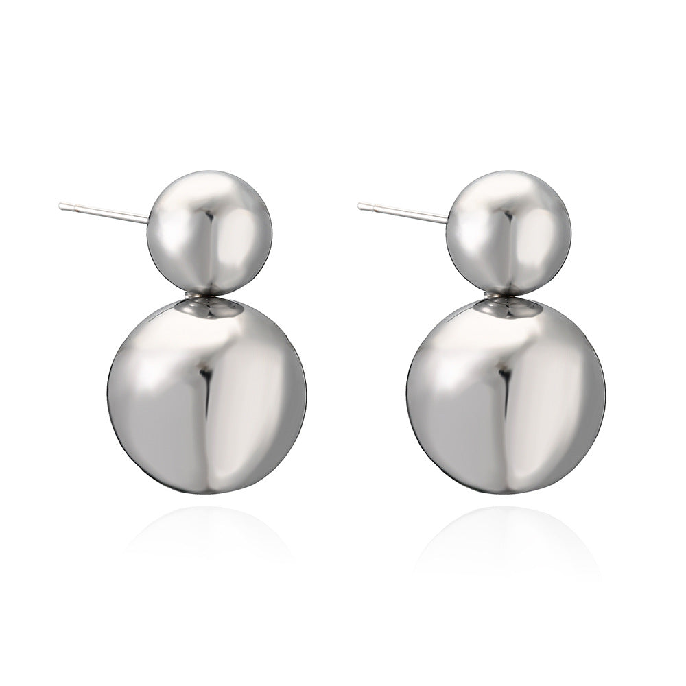 Orecchini a perno geometrici minimalisti in rame con placcatura in oro vero per donna, forma irregolare, gioielli di moda per tutti i giorni