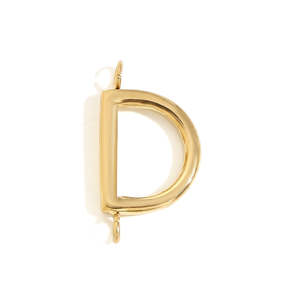 Minimalist 18K Gold Plated Stainless Steel Letter Charm Bar