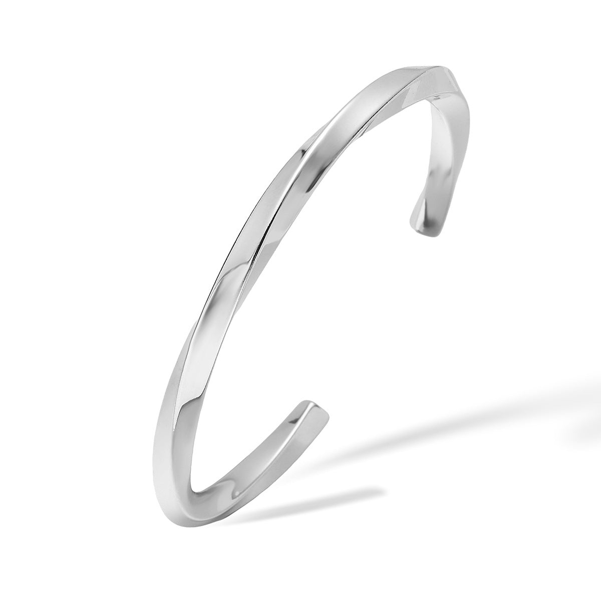 Bracciale a cerchio aperto geometrico minimalista da donna in acciaio inossidabile placcato oro 18K