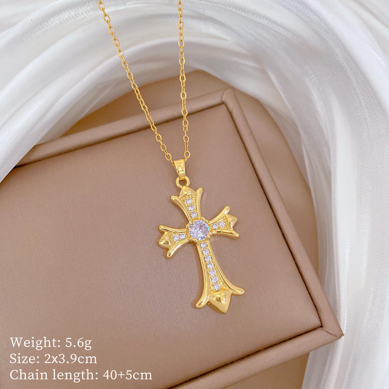 Collana Minimalista Geometrica in Acciaio al Titanio con Pendente in Rame Placcato Oro su Catena a Maglie per Uomo e Donna