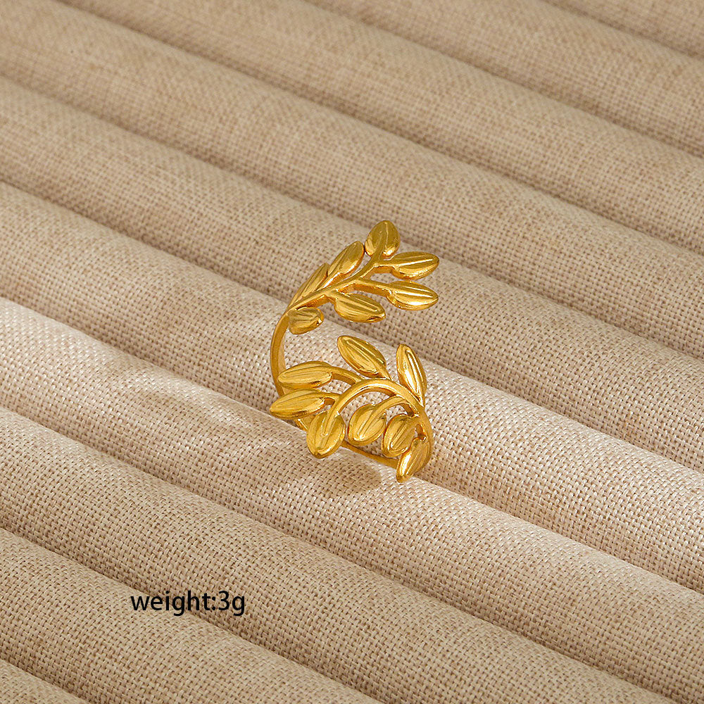 Anillo abierto irregular de acero inoxidable para mujer con baño de oro de 18K, diseños geométricos de corazón, estrella, letras y constelaciones