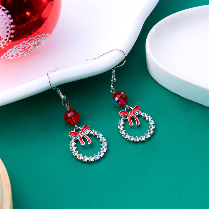 Fashionable Christmas Tree and Snowflake Long Tassel Earrings for Women in Alloy with Plated Finish