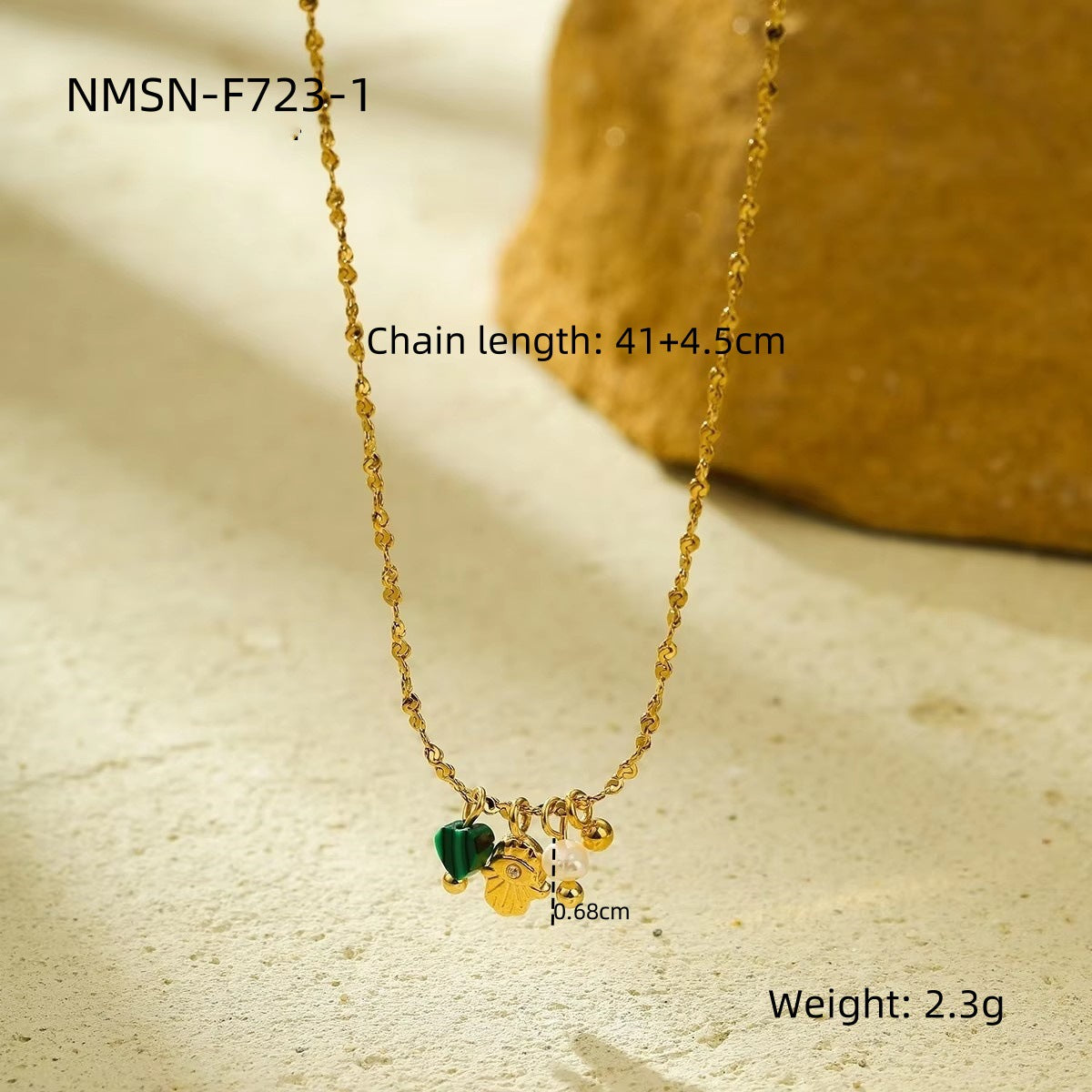 Elegant Fashion-Forward Stainless Steel Bracelet and Titanium Steel Necklace Set with Natural Stone and Pearl Accents for Women