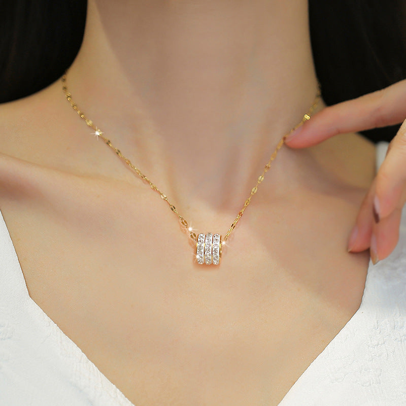 Minimalist Titanium Steel Geometric Collar Chain Necklace for Unisex with Gold and Silver Plating