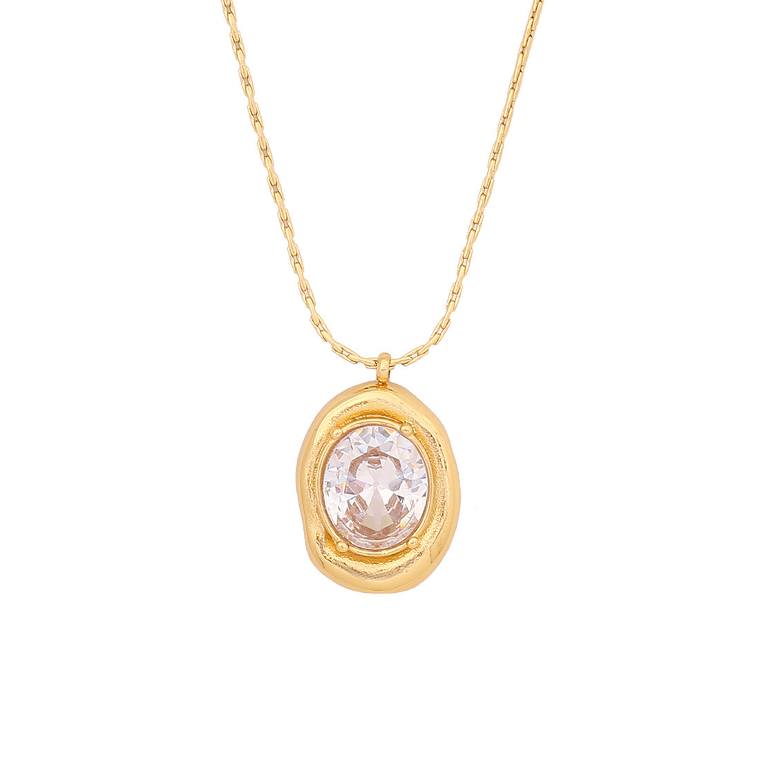 Collana con ciondolo a farfalla irregolare geometrica alla moda in acciaio inossidabile con finitura galvanica da donna