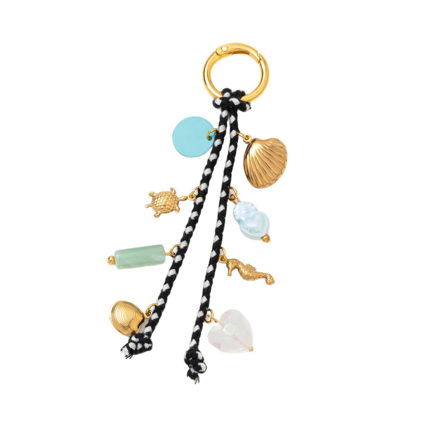 Vintage Sweet Heart Shell Conch Fish Bone Alloy Plated Charm Bar Pendant for Bag Bracelet DIY Accessories