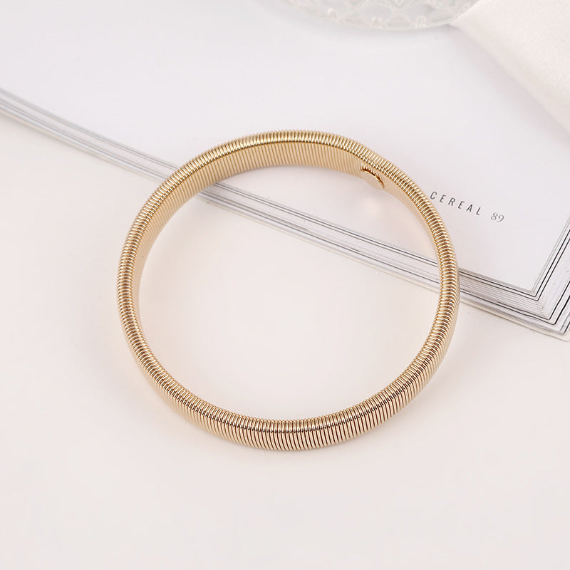 Geometric Alloy Stretchable Cuff Bracelet Unisex Arm Band