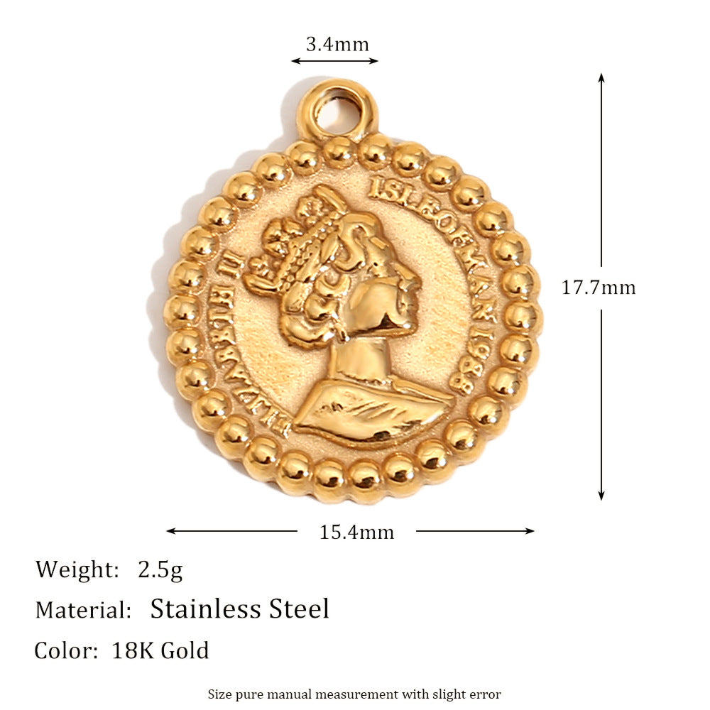 Colgante Corazón Flor Plana Aguacate Geométrico para Mujer de Acero Inoxidable Enchapado en Oro de 18K Accesorio de Moda