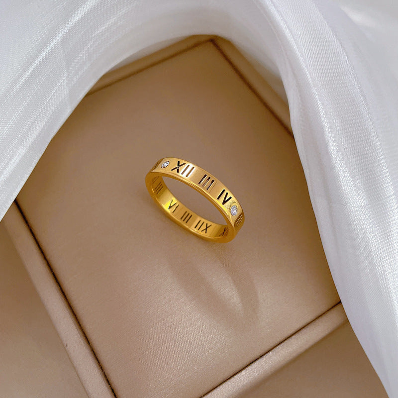Anillo Minimalista Pulido de Acero Titanio con Forma de Corona para Hombres y Mujeres, Anillo Moderno Unisex para el Dedo Índice
