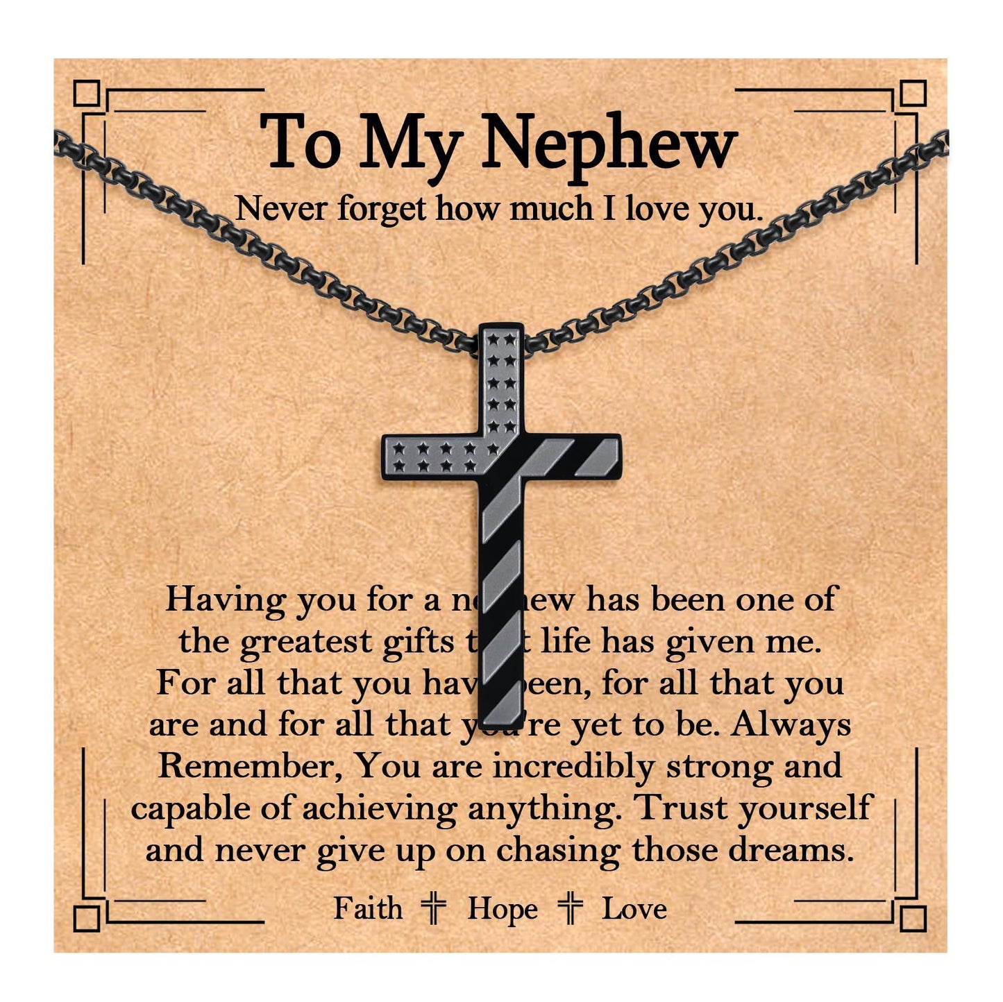 Polished Stainless Steel Cross Pendant Necklace on Ball Chain Unisex