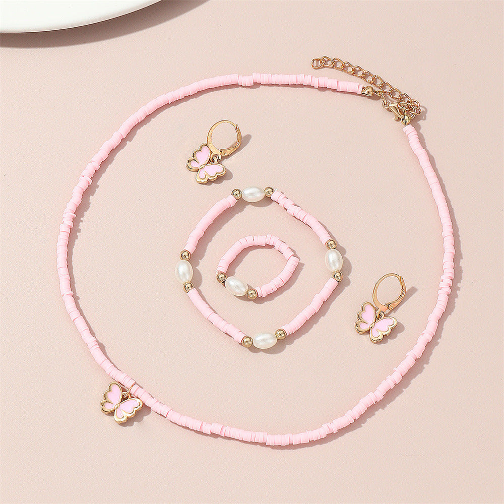 Collana con Ciondolo a Farfalla Minimalista da Ragazza in Resina con Charm in Lega su Catena Box
