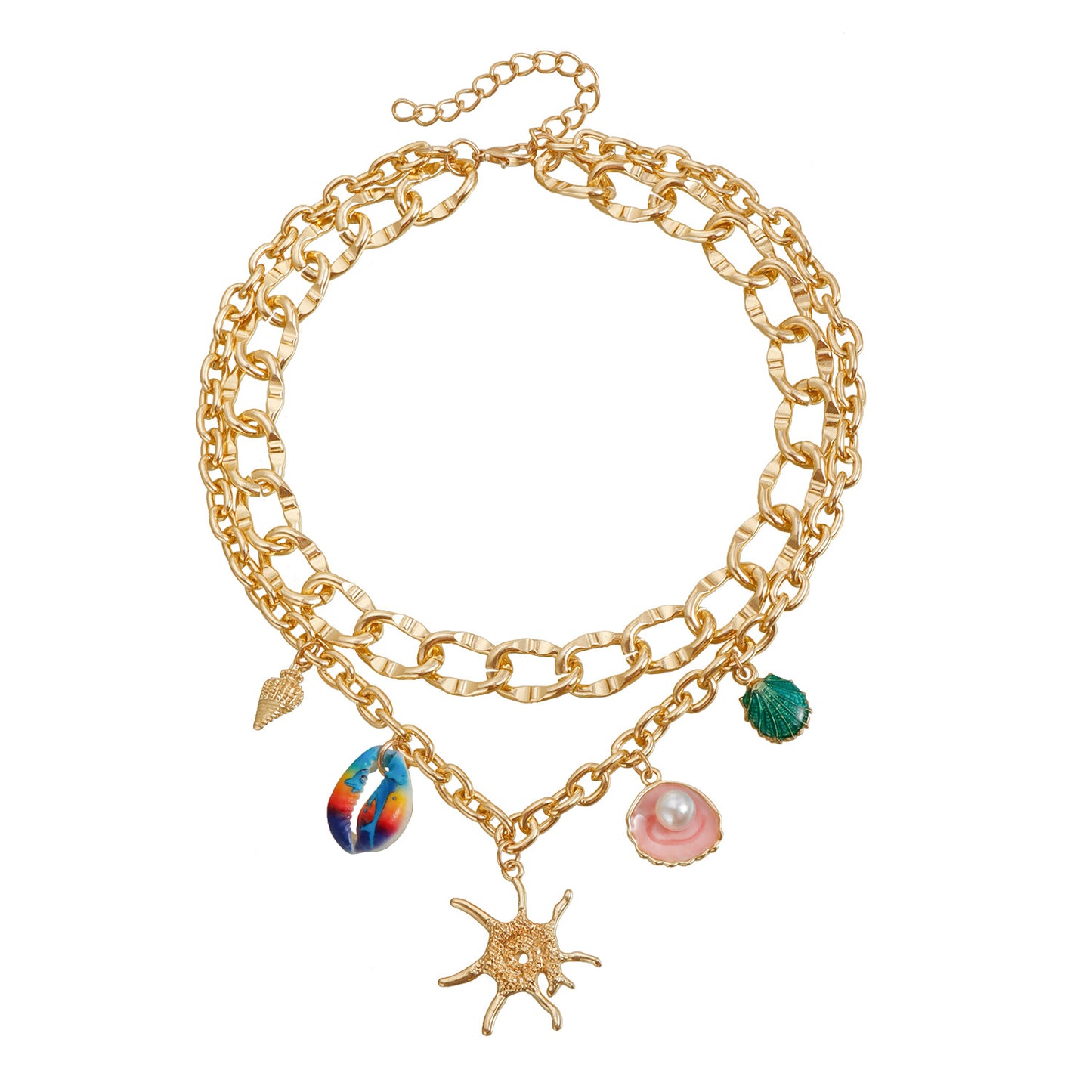 Minimalist Starfish Pendant Necklace in Alloy with Plated Finish for Women