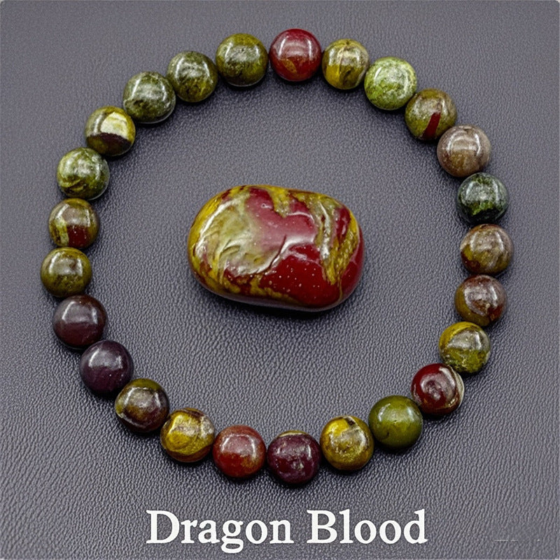 8mm Round Sunstone Rose Quartz Tiger Eye Agate Crystal Beaded Bracelet Unisex Geometric Handmade Jewelry