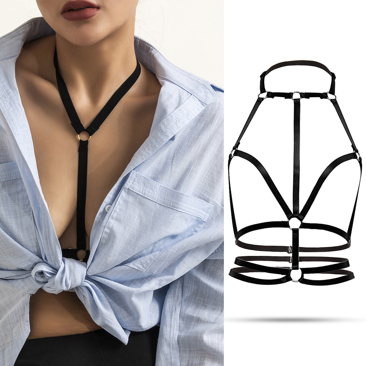 Minimalist Geometric Elastic Body Chain for Women