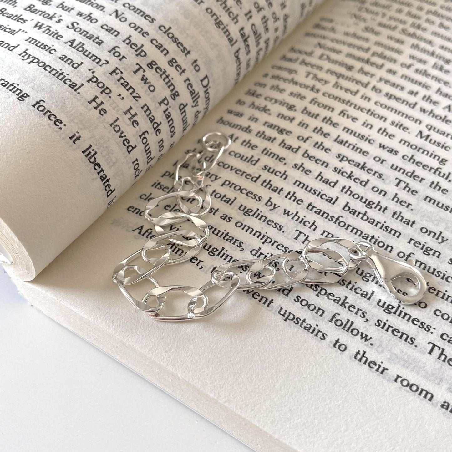 Bracciale rotondo geometrico da donna placcato in argento sterling 925 resistente
