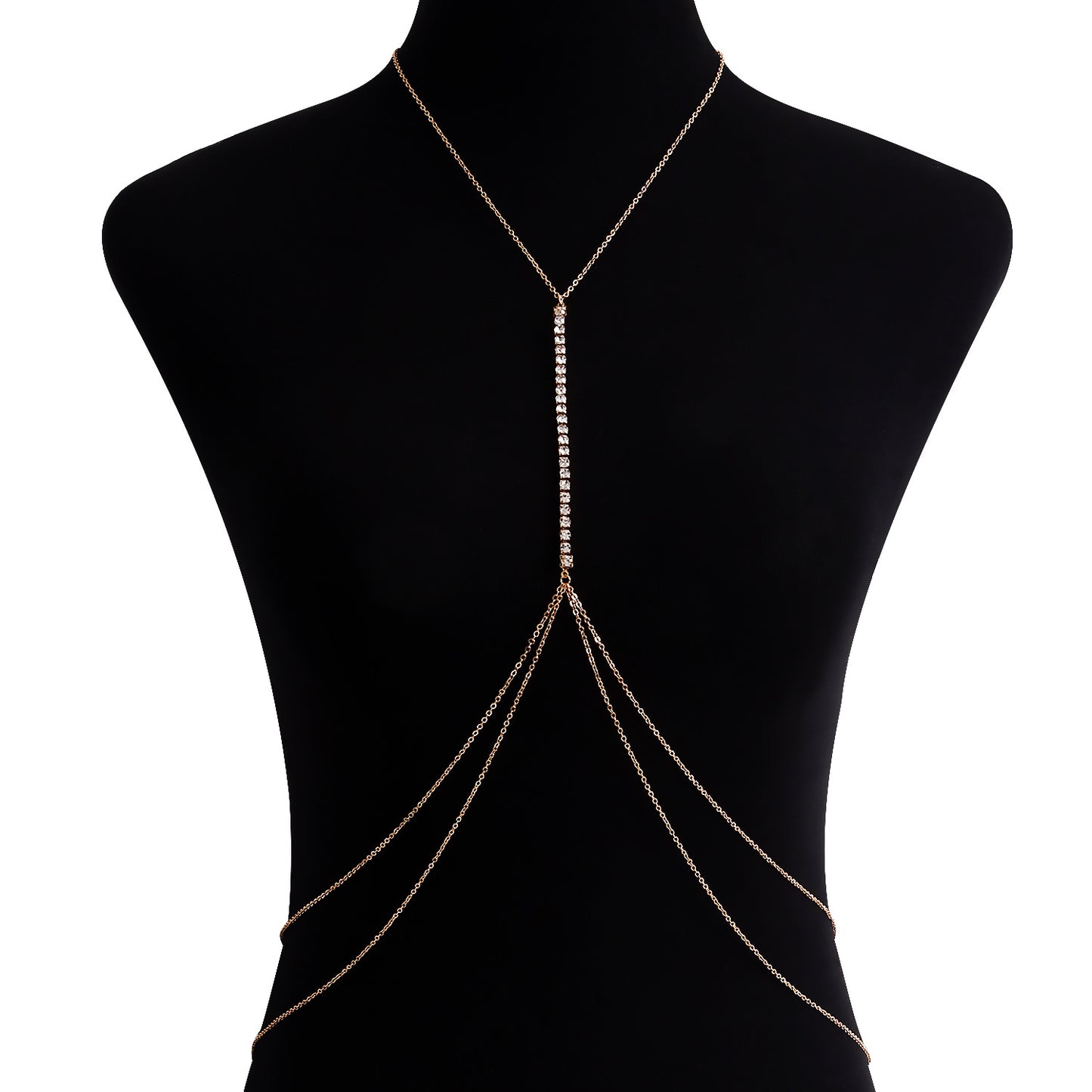 Minimalist Punk Rhinestone Cable Chain Body Chain for Women
